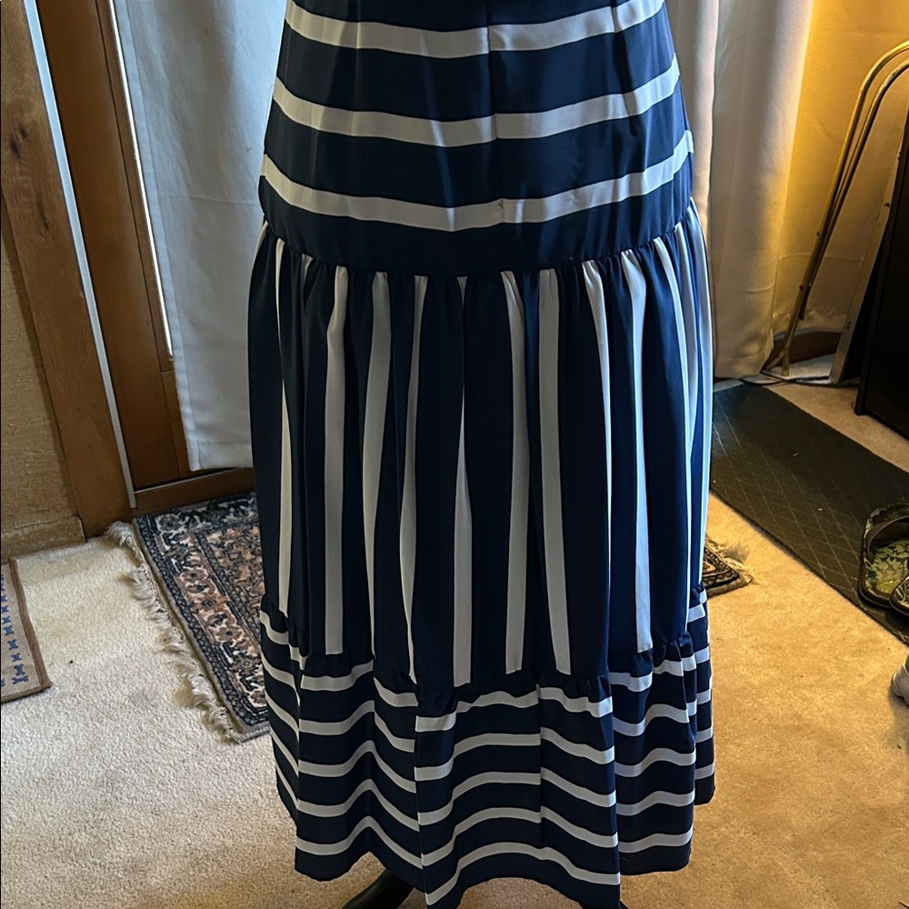 Sam Edelman Navy and White Midi Dress - Picture 7 of 8